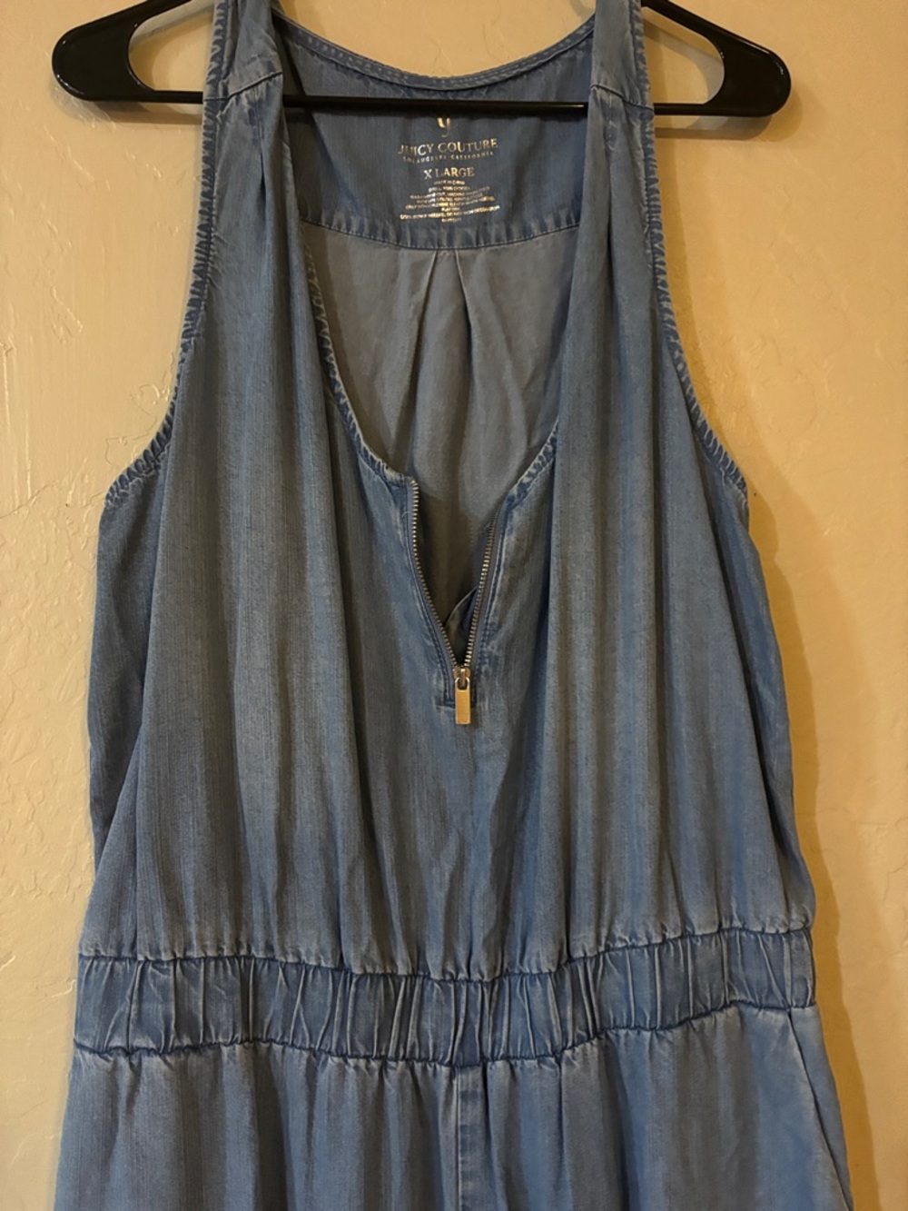 Juicy Couture Light Blue Denim-Style Tank Jumpsuit - Picture 4 of 9